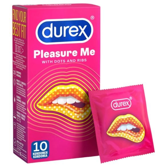 Durex Pleasure Me - ribbet og prikket kondom (10 stk)