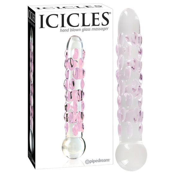 Icicles No. 7 - perlefarget glassdildo