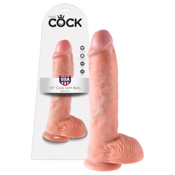 King Cock 10" stor dildo (naturlig) - 25 cm ren nytelse!