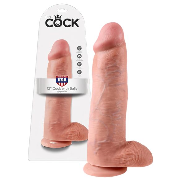 King Cock 12 herlig dildo (30 cm) - naturtro