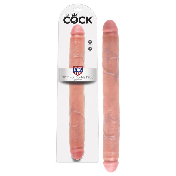 King Cock 41 cm dobbelt-dildo - naturlig