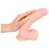 Medical rett silikondildo (20cm) - naturlig