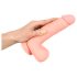 Medical rett silikondildo (20cm) - naturlig