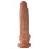 King Cock 9 med baller (23 cm) - brun