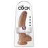 King Cock 9 med baller (23 cm) - brun