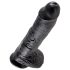 King Cock 25 cm dildo med baller - svart