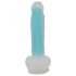 You2Toys Glow in the Dark - sugekopp, lysende dildo (blå)