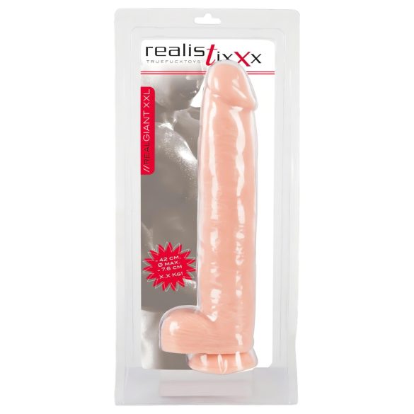 Realistixxx Giant 3XL - naturtro dildo (42 cm) - naturfarge