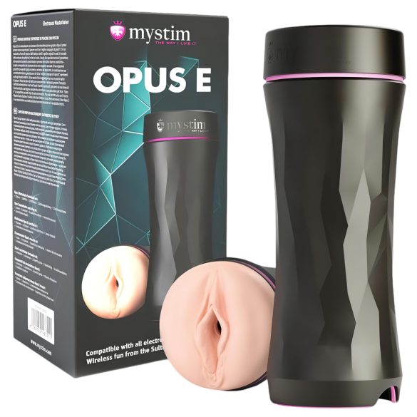 mystim Opus E - Elektro vagina masturbator (naturlig-svart)