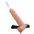 Fetish Strap-On 9 - sprutende, hul dildo med stropper (naturlig)