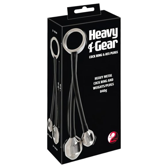 You2Toys Heavy Gear - anal ring med vekt (svart-sølv)