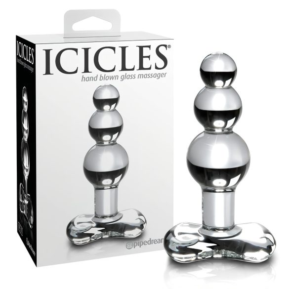 Icicles No. 47 - trippelperle, glass analplugg (gjennomsiktig)