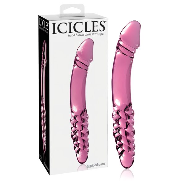 Icicles No. 57 - Dobbelt glassdildo med penisform (rosa)