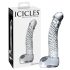 Icicles No. 61 - Håndlaget glassdildo med testikler