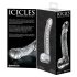 Icicles No. 61 - Håndlaget glassdildo med testikler