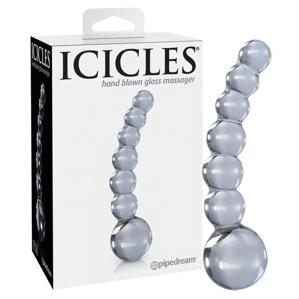 Icicles No. 66 - Buet, kuler, glassdildo (gjennomsiktig)