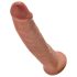 King Cock 9 - realistisk dildo med sugefot (23cm) - mørk natur