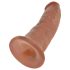 King Cock 9 - realistisk dildo med sugefot (23cm) - mørk natur