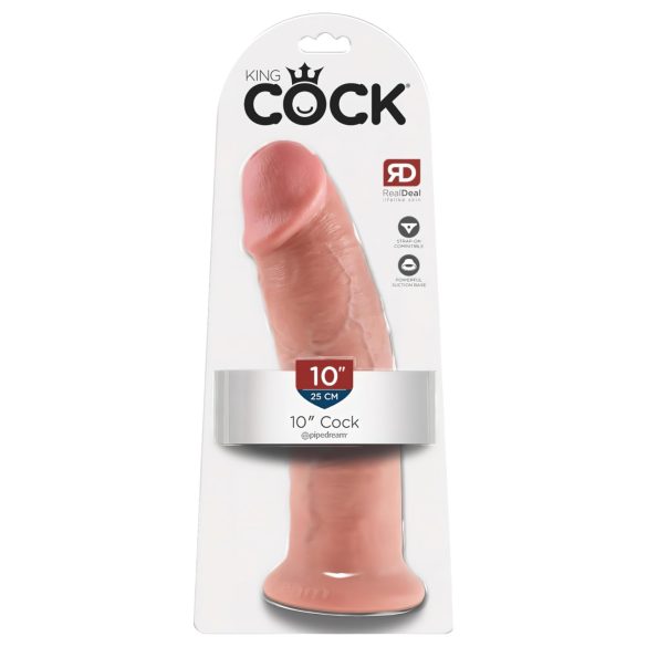 King Cock 10 - stor sugekopp dildo (25 cm) - naturfarge