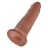 King Cock 10 - stort sugekoppdildo (25cm) - mørk natur