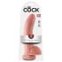 King Cock 9 - stor dildo med sugekopp (23 cm) - natur