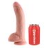 King Cock 9 - stor dildo med sugekopp (23 cm) - natur