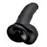 King Cock 9 - stort sugekopp-dildo med pung (23 cm) - svart