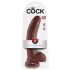 King Cock 9 - Stor sugekopp dildo med baller (23 cm) - brun