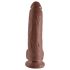 King Cock 9 - Stor sugekopp dildo med baller (23 cm) - brun