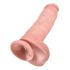 King Cock 11 - sugekopp dildo med testikler (28cm) - naturlig