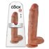 King Cock 11 - sugefot, testiklubber, dildo (28cm) - mørk natur