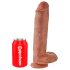 King Cock 11 - sugefot, testiklubber, dildo (28cm) - mørk natur