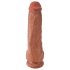 King Cock 11 - sugefot, testiklubber, dildo (28cm) - mørk natur