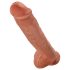 King Cock 11 - sugefot, testiklubber, dildo (28cm) - mørk natur