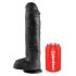 King Cock 11 - sugekoppdildo med testikler (28cm) - svart