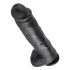 King Cock 11 - sugekoppdildo med testikler (28cm) - svart