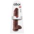 King Cock 11 - Stor sugekopp dildo med baller (28cm) - brun