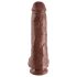 King Cock 11 - Stor sugekopp dildo med baller (28cm) - brun