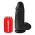 King Cock 9 - kraftig dildo med sugefot (23 cm) svart