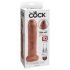 King Cock 7 - Naturtro dildo (18 cm) - mørk naturlig