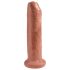 King Cock 7 - Naturtro dildo (18 cm) - mørk naturlig