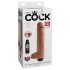 King Cock 10 - livaktig sprutedildo (25cm) - natur