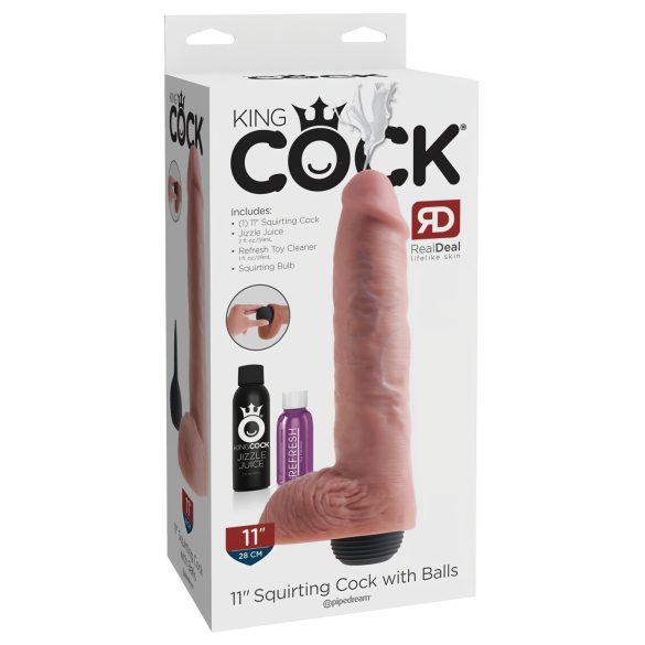 King Cock 11 - realistisk sprutdildo (28cm) - naturlig