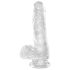 King Cock Clear 6 - sugende base, liten dildo (15 cm)