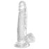 King Cock Clear 7 - sugekoppdildo med testikler (18cm)