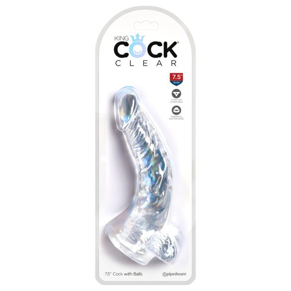 King Cock Klar 7,5 - sugekopp, med baller dildo (19cm)