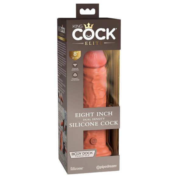 King Cock Elite 8 - sugekopp dildo (20cm) - mørk naturlig