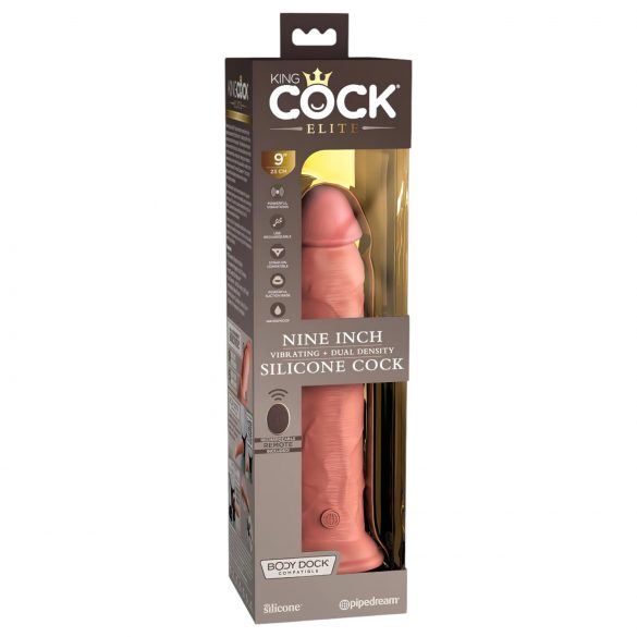 King Cock Elite 9 - sugekoppvibrator 23cm - naturtro