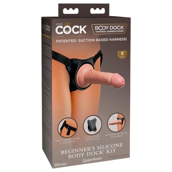 King Cock Elite nybegynnersett - påsettbar dildo (natur)