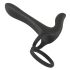 Black Velvet - oppladbar 2-i-1 parvibrator og penisring (svart)